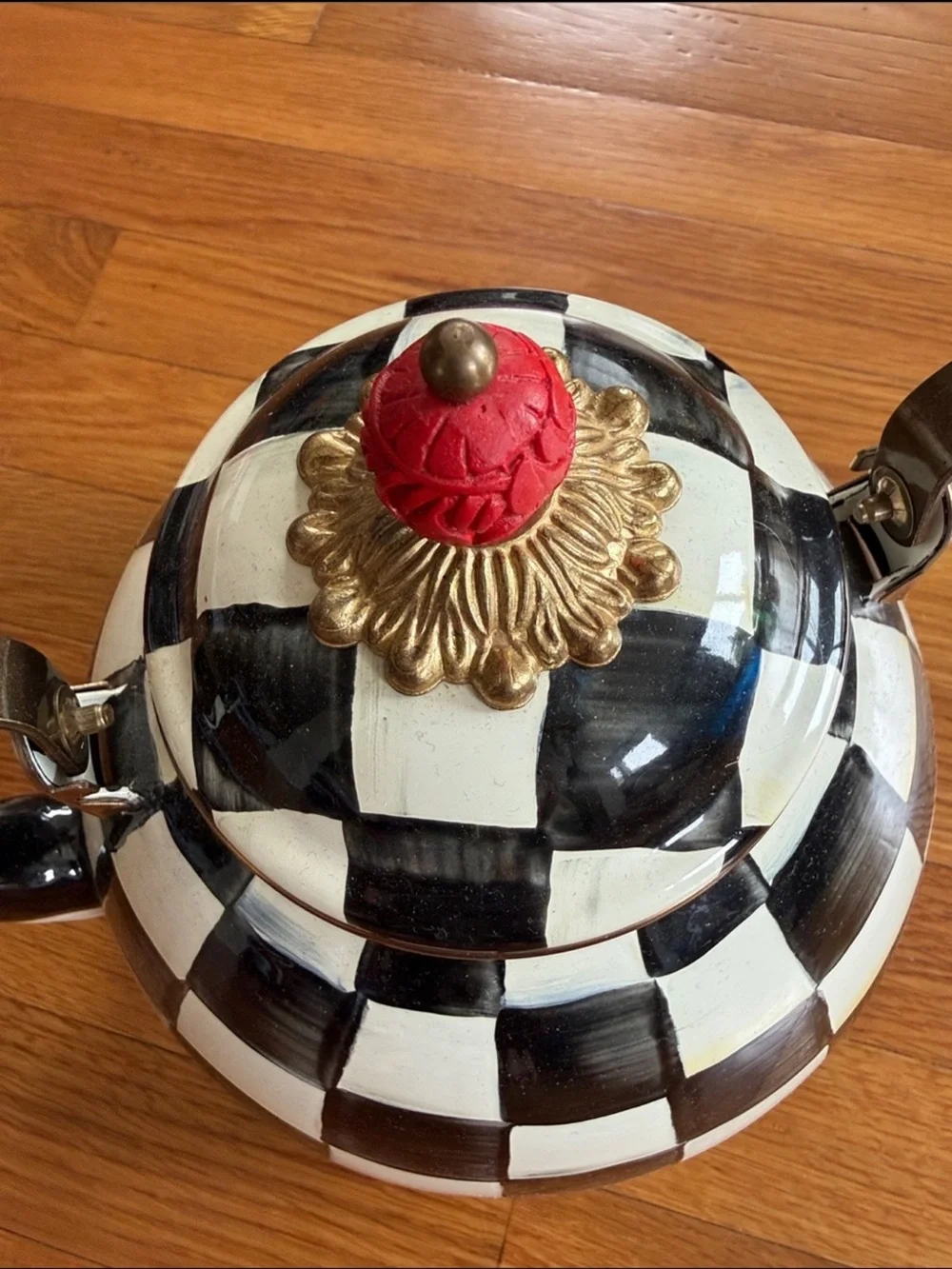 Courtly Check Enamel Tea Kettle - 3 Quart